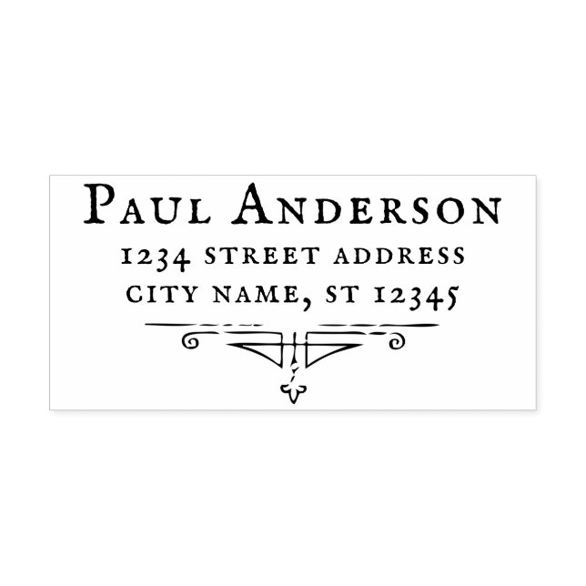 Kantteckensnitt + ornament returadress CC1131 Stämpel (Tryck)