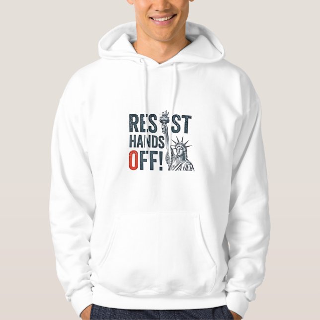 Kanttrumpen för Resister Händer Off Libertige Stat Hoodie (Framsida)