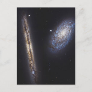 Kantvänd galax Ngc 4302 & Lutande galax Ngc 4298 Vykort