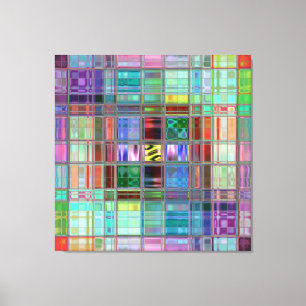 kanvastryck 40x40-tums Blue Sunrise Mosaic