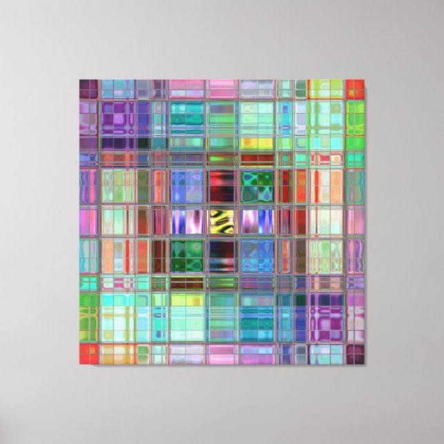 Kanvastryck 40x40-tums Blue Sunrise Mosaic (Framsida)