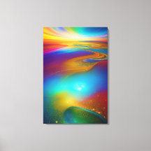 Kanvastryck Abstrakt Wall Art Jewel Rainbow Färg