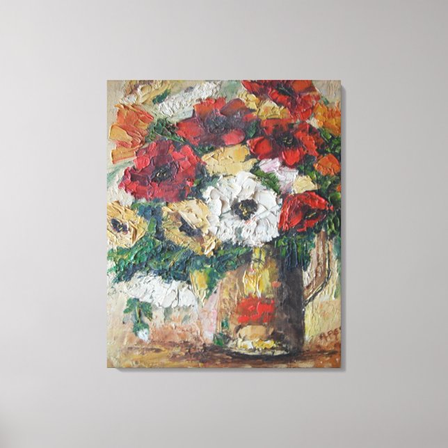 Kanvastryck Ann Hayes målning Flower Mix (Framsida)