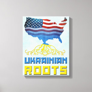 Kanvastryck av amerikanska ukrainska rötter
