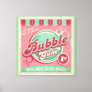 Kanvastryck av bubbelgummi