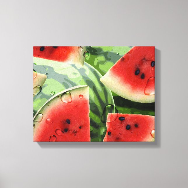 Kanvastryck av färsk vattenmelon (Framsida)