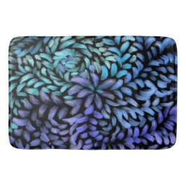 Kanvastryck av moderna pipor och blåa petaler badrumsmatta