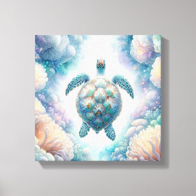 Kanvastryck av Mystical Sea Turtle Art (Framsida)