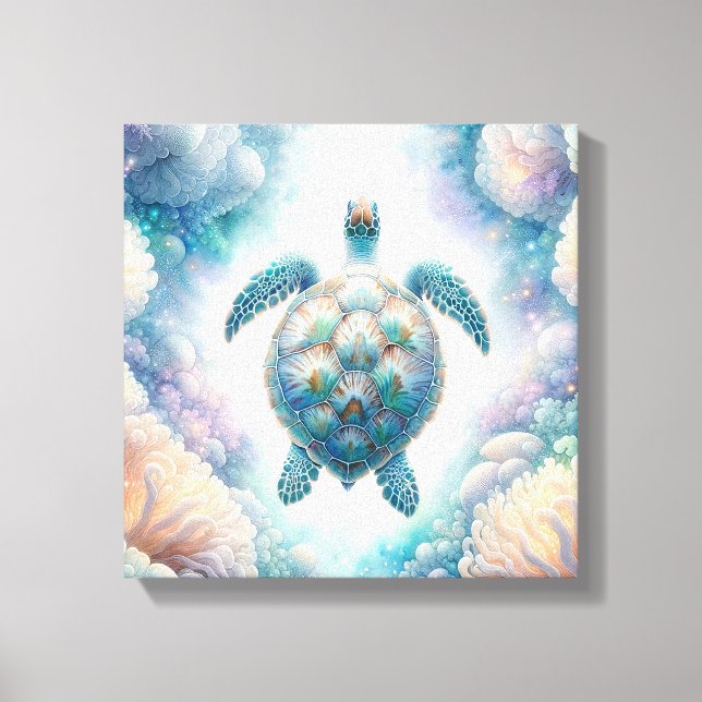 Kanvastryck av Mystical Sea Turtle Art (Framsida)