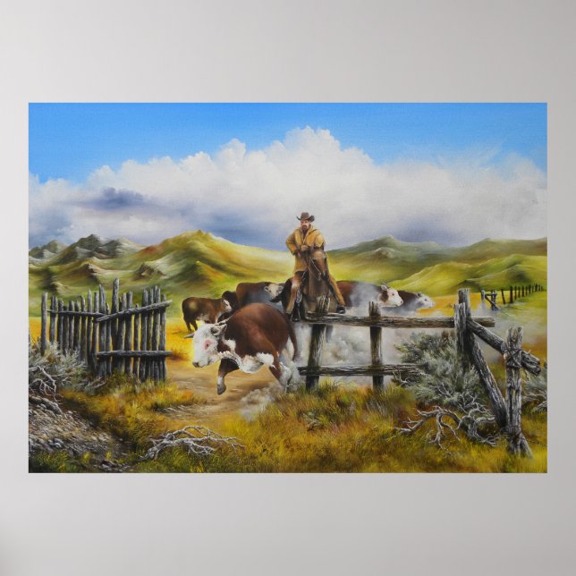 Kanvastryck av Oljemålning Springerna Poster (Framsidan)