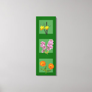 Kanvastryck - Botanisk triptych