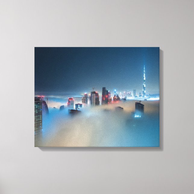 Kanvastryck - Dubai Skyline på en minnesdag (Framsida)