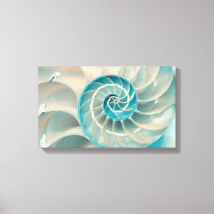 Kanvastryck-Fibonacci Sequence in Nature Sea Life Canvastryck
