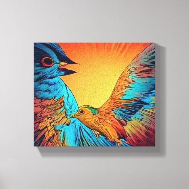 Kanvastryck för fågelkonsthändelse (Framsida)