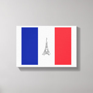 Kanvastryck för flagga för Paris Eiffel torn