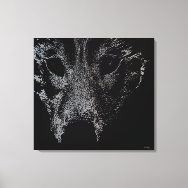 Kanvastryck för Husky Valp Print Husky Varg Hund (Framsida)