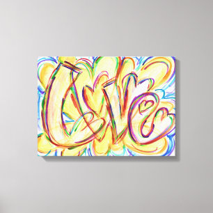 Kanvastryck för inspirationerande Ord Kärlek Art