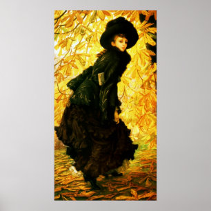 Kanvastryck för konst för Oktober ~-James Tissot ~ Poster