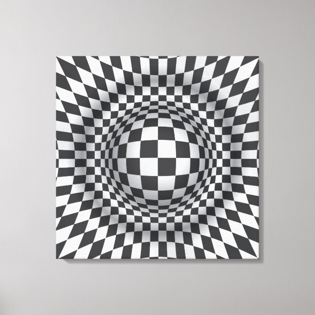 Kanvastryck för optisk illusion med svartvit konst (Framsida)