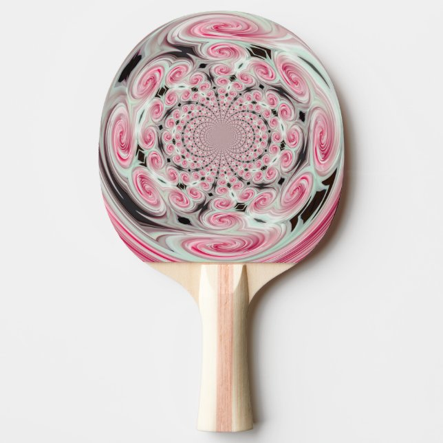Kanvastryck för reflektion av mjuk Rosa moln Swirl Pingisracket (Framsidan)