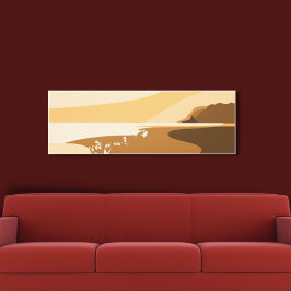 Kanvastryck för trendig Orange Digital Art Sjöland