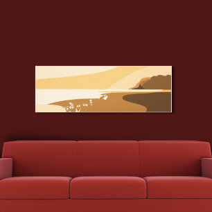 Kanvastryck för trendig Orange Digital Art Sjöland