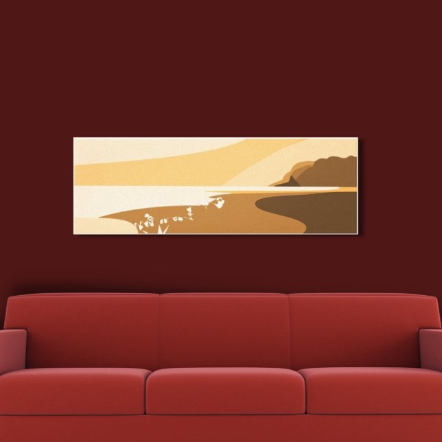 Kanvastryck för trendig Orange Digital Art Sjöland (Skapare uppladdad)