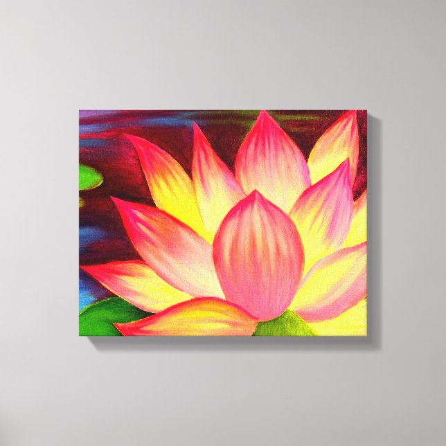Kanvastryck Lotus Flower Painting Art (Framsida)