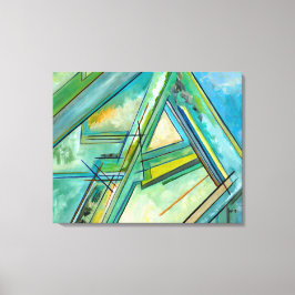 Kanvastryck med Aqua Modern Art Abstrakt, färgstar