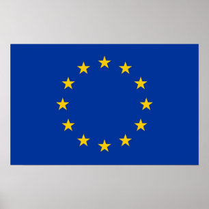 Kanvastryck med EU:s Flagga Poster