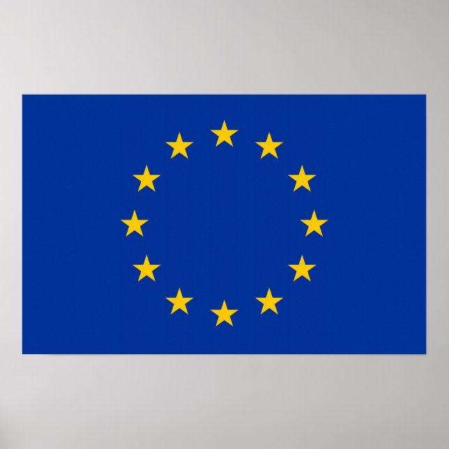 Kanvastryck med EU:s Flagga Poster (Framsidan)