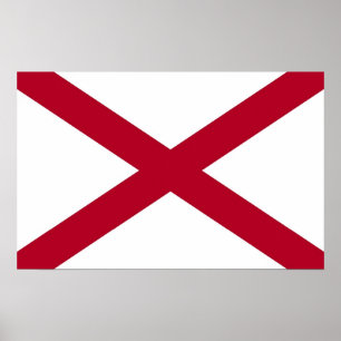 Kanvastryck med Flagga Alabama, USA Poster