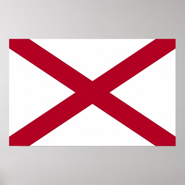 Kanvastryck med Flagga Alabama, USA Poster (Framsidan)