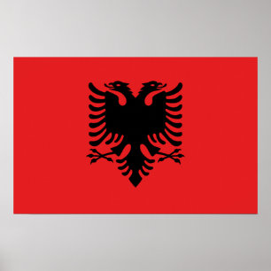 Kanvastryck med Flagga Albanien Poster