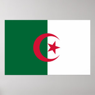 Kanvastryck med Flagga Algeriet Poster