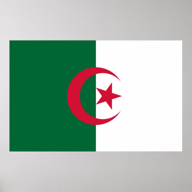 Kanvastryck med Flagga Algeriet Poster (Framsidan)