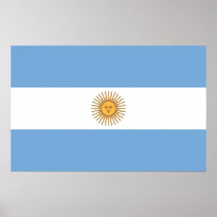 Kanvastryck med Flagga Argentina Poster
