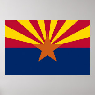 Kanvastryck med Flagga Arizona, USA Poster