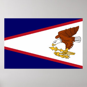 Kanvastryck med Flagga av American Samoa, USA Poster