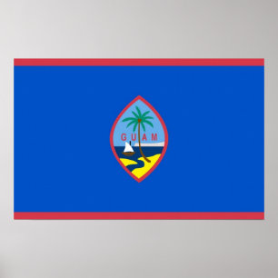 Kanvastryck med Flagga av Guam, USA Poster