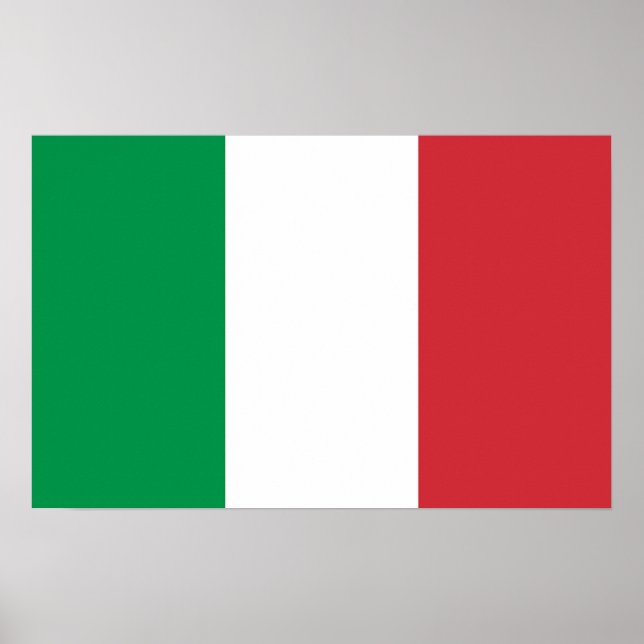 Kanvastryck med Flagga av Italien Poster (Framsidan)