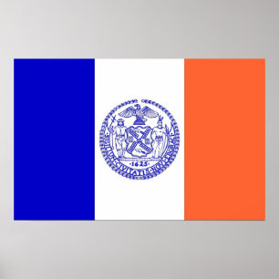 Kanvastryck med Flagga av New York, USA Poster