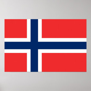 Kanvastryck med Flagga av Norge Poster