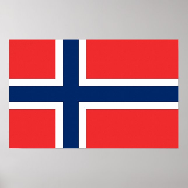 Kanvastryck med Flagga av Norge Poster (Framsidan)