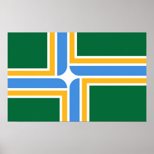 Kanvastryck med Flagga av Portland, USA Poster