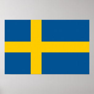 Kanvastryck med Flagga av Sverige Poster