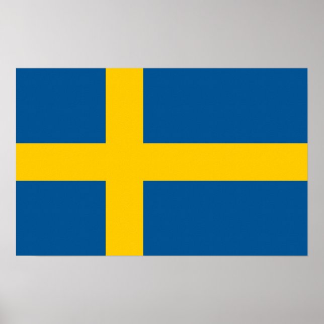 Kanvastryck med Flagga av Sverige Poster (Framsidan)