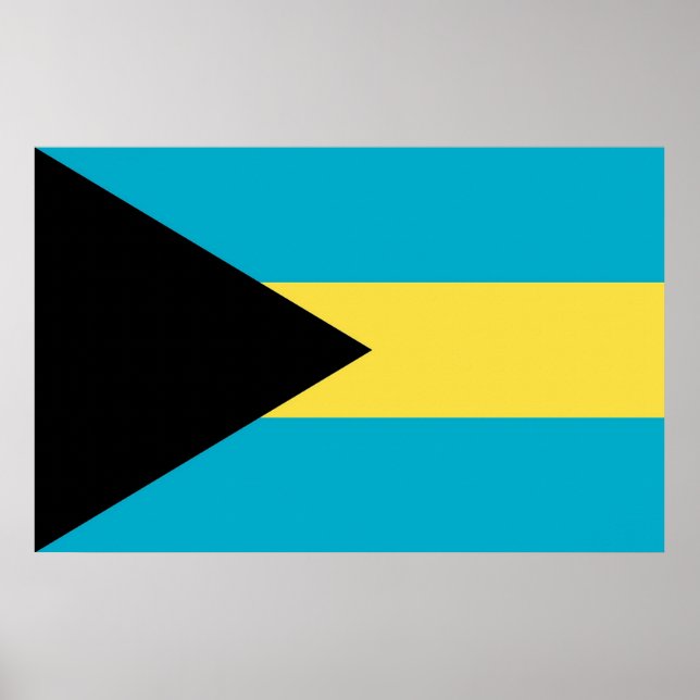 Kanvastryck med Flagga Bahamas Poster (Framsidan)