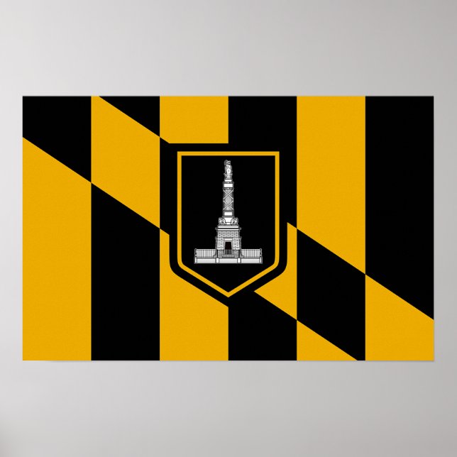 Kanvastryck med Flagga Baltimore, USA Poster (Framsidan)