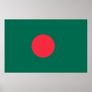Kanvastryck med Flagga Bangladesh Poster